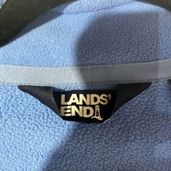 Land's End Pullover Fleece Quarter Zip Sweater Royal Blue Size 1X Oeko-Tex - Picture 6 of 9